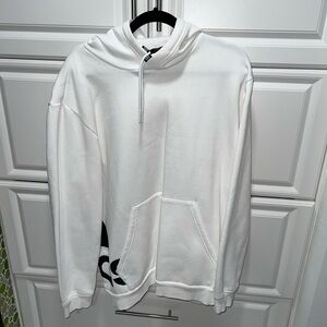 Adidas White Hoodie with Black Logo men’s large